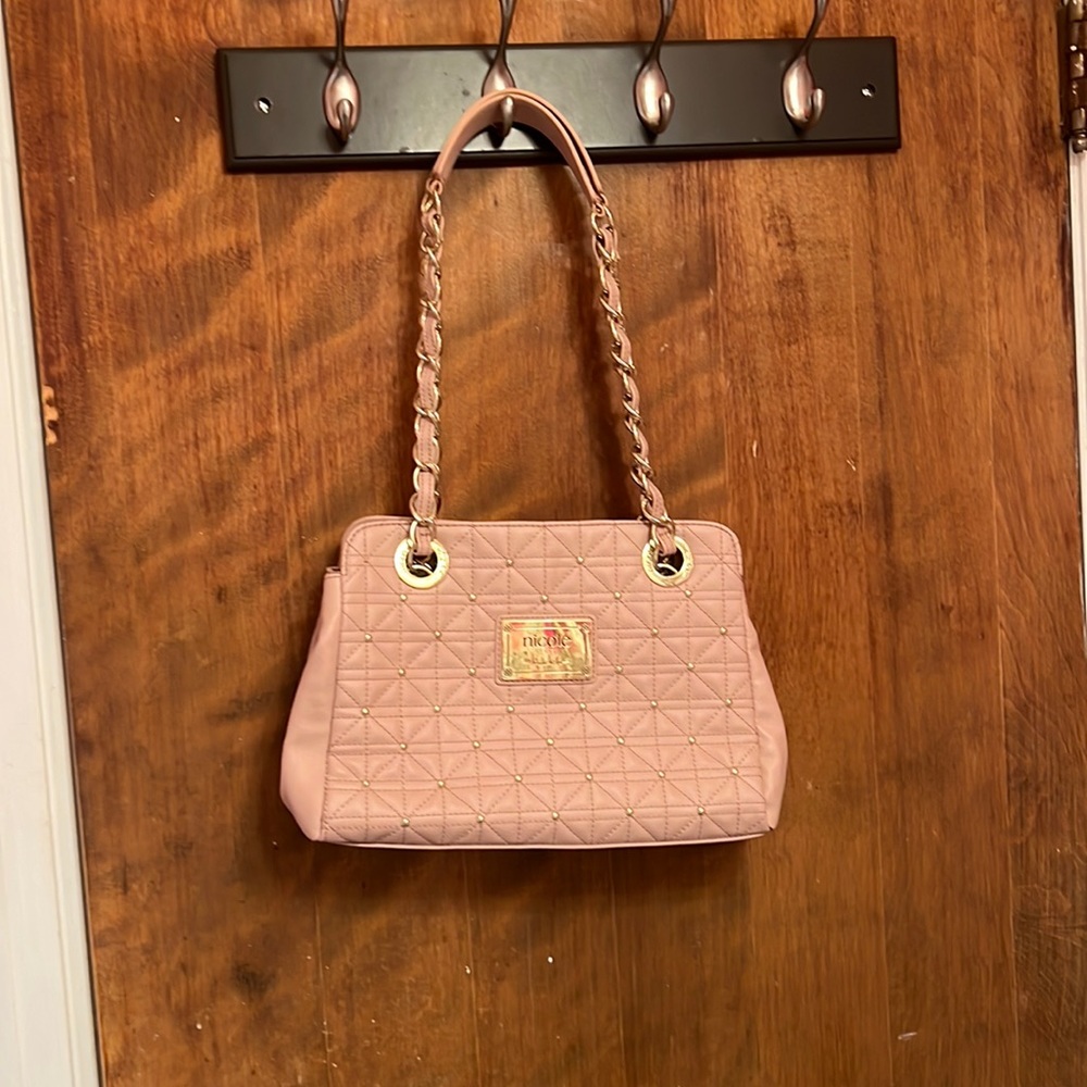 Nicole Miller blush handbag